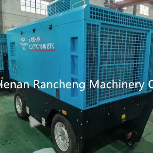 Четырехколесный прицепной компрессор LGCY17-18-18/15TK Рабочее давление 18 бар Двигатель Cu-mmins 210 л.с. Для бурения на глубину 150-200 м
